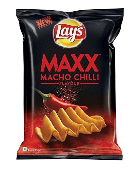 LayS Maxx Macho Chilli Flavour Potato Chips, 59.4 Gm