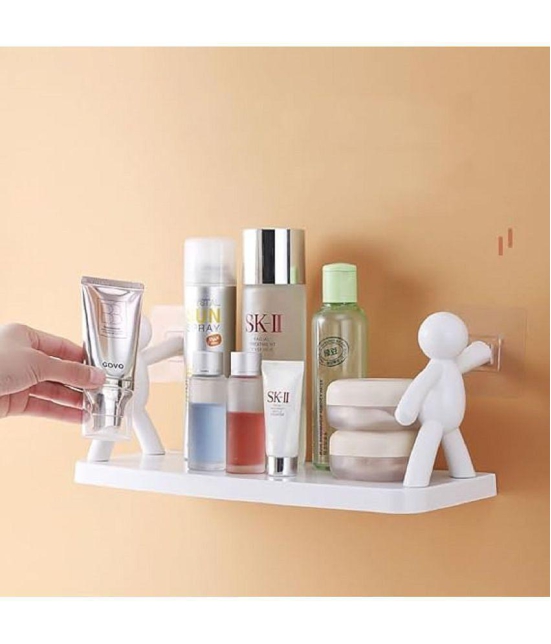 HINGOL  Multipurpose Wall Mount Bath Shelf Organizer l Bathroom Shelf and Rack I Self-Adhesive Multipurpose Bathroom Shelf with Rack/