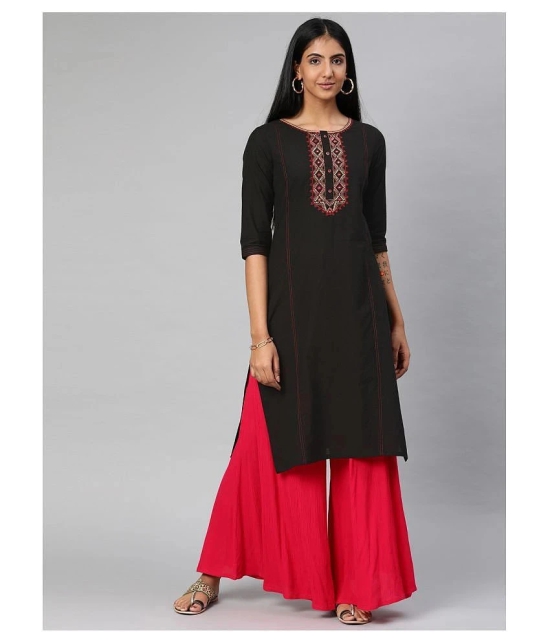 Alena Grey Cotton Straight Kurti - M