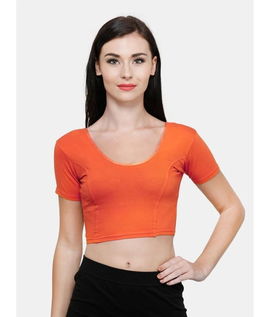 Vami - Orange Readymade without Pad Cotton Blend Womens Blouse ( Pack of 1 ) - None