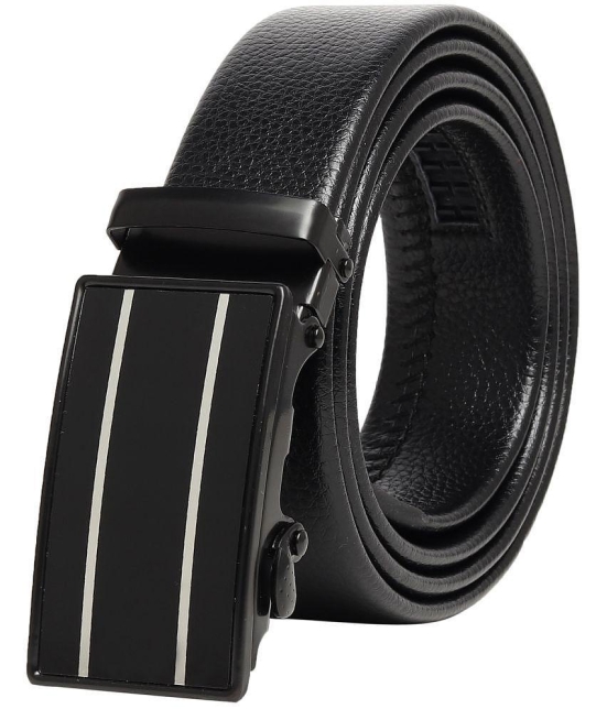 Zacharias - Black Leather Mens Casual Belt ( Pack of 1 ) - None