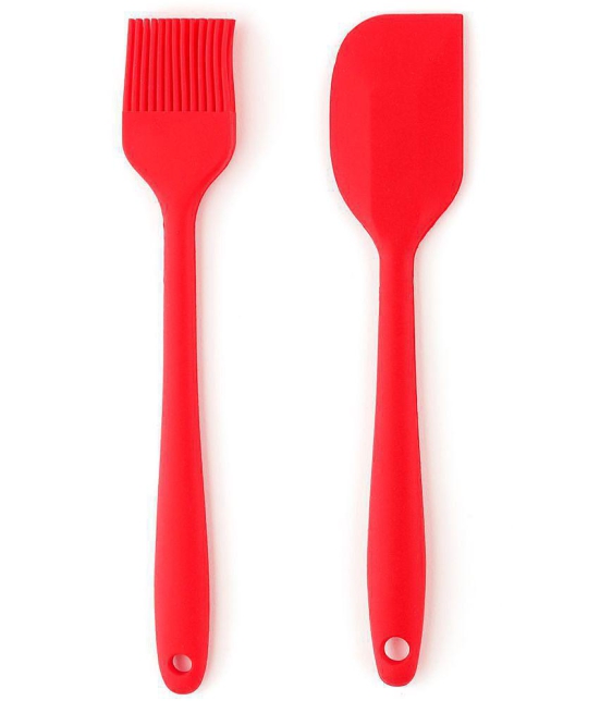 Frenchware - Red Silicone Flipper Spatula ( Pack of 2 ) - Red