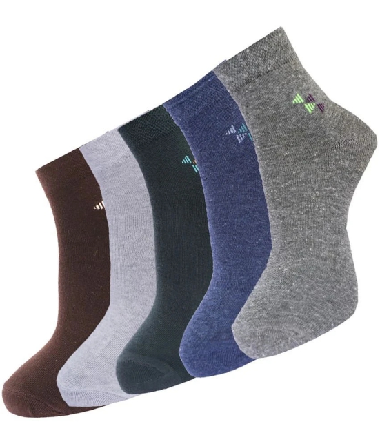 Dollar - Cotton Mens Solid Multicolor Ankle Length Socks ( Pack of 5 ) - Multi