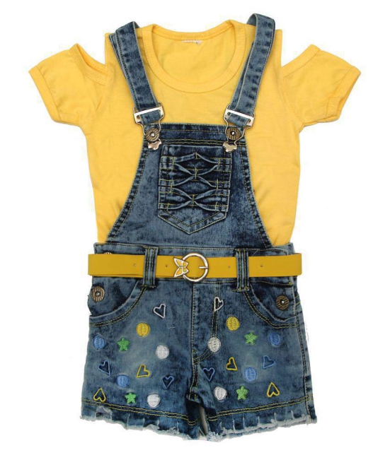 Zadmus - Yellow Denim Girls Dungarees ( ) - None