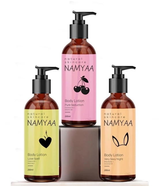 Namyaa Nourishing Body Lotion|Gives Glowing &Soft Skin Pack Of 3(Aloe Vera,Coconut Oil,Shea Butter)