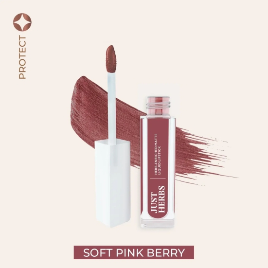 Herb-enriched Matte Liquid Lipstick HE-13 Soft_Pink_Berry