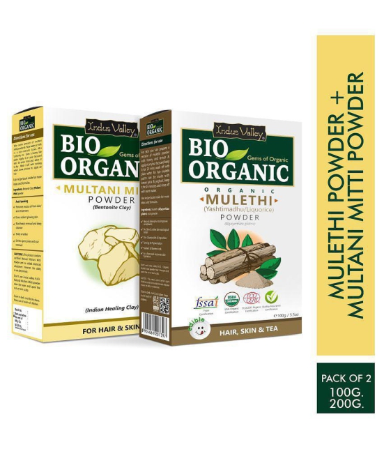 Indus Valley Bio Organic Mulethi Powder & Multani Mitti Combo-Set of 2 (300 g)