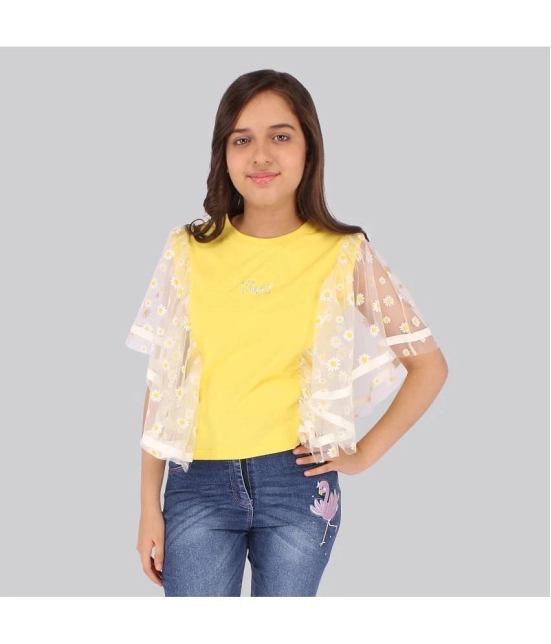 Cutecumber - Yellow Cotton Girls Top ( Pack of 1 ) - None