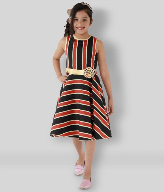 Kids Cave - Orange Crepe Girl's A-line Dress ( Pack of 1 ) - None