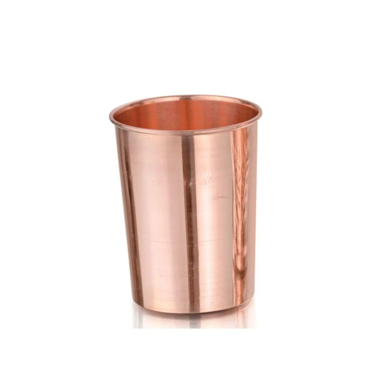 LaCoppera Amrapali 250 ML Plain Copper Water Glass | 1 Pc