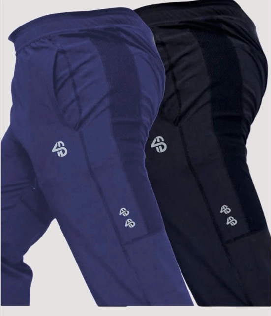 Forbro Navy Blue Polyester Mens Sports Trackpants ( Pack of 2 ) - None