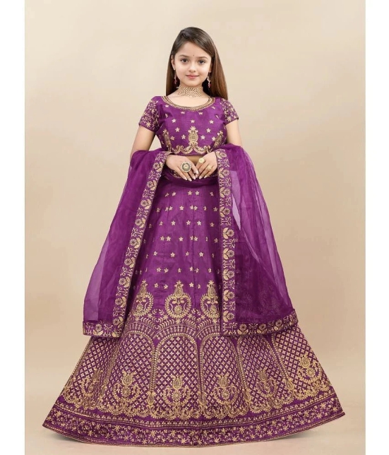 A TO Z CART Silk Lehenga Choli Set For Girls ( Pack of 1 , Purple ) - None