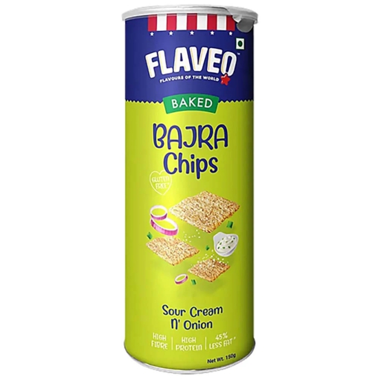 Flaveo Bajra Sour Cream Onion Chips, 150 Gm