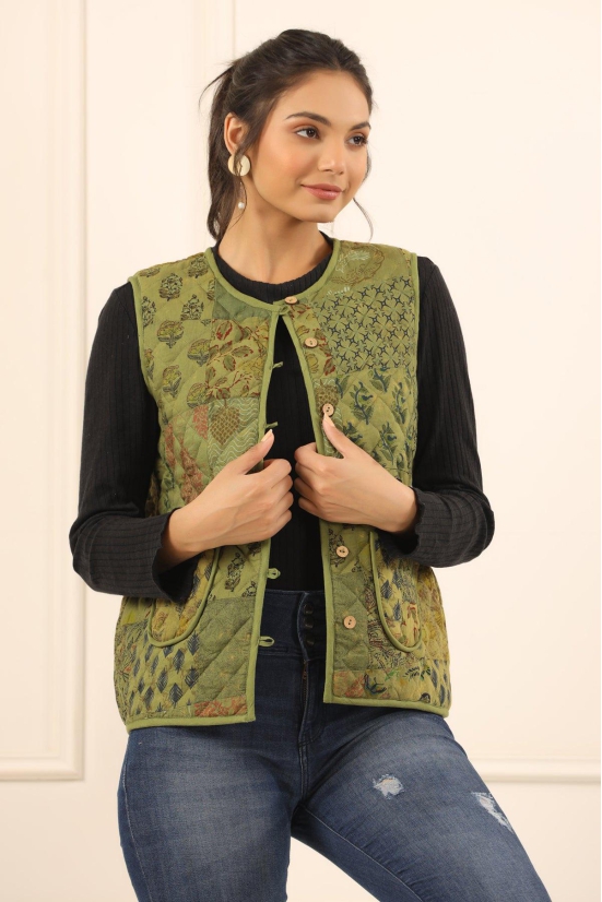 Printed women quilted  jacket-3XL