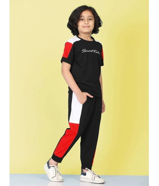 SmartRAHO - Red Cotton Boys T-Shirt & Trackpants ( Pack of 1 ) - None