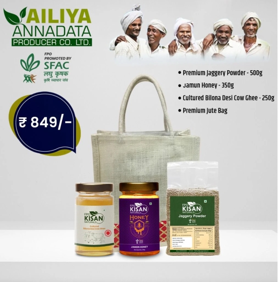 Honey, Jaggery Powder and Desi Cow Ghee Gift Pack