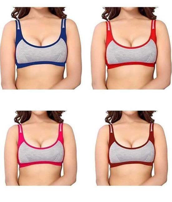 Elecsera Women Sports Non Padded Bra Women Sports Non Padded Bra Pack of 4