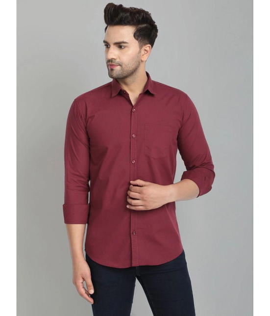 VERTUSY - Maroon 100% Cotton Regular Fit Men's Casual Shirt ( Pack of 1 ) - None