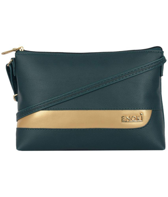 Enoki - Green Artificial Leather Sling Bag - Green