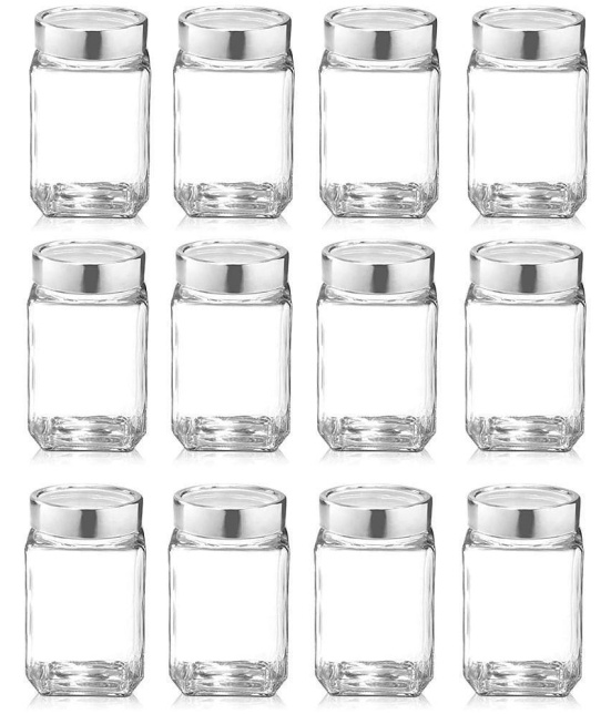 Treo By Milton Cube Storage Glass Jar, Set of 12, 310 ml Each, Transparent | BPA Free | Storage Jar | Kitchen Organizer | Modular | Multipurpose Jar - Transparent