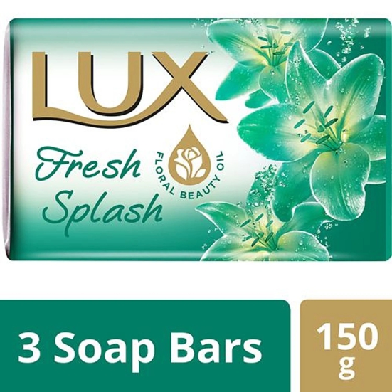 Lux Fresh Splash Water Lily & Cooling Mint Soap Bar, For Refreshed Fragrant Skin, 150 G Each (Pack Of 3)