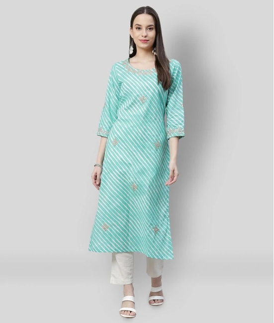 Divena - Green Cotton Womens Straight Kurti - 5XL