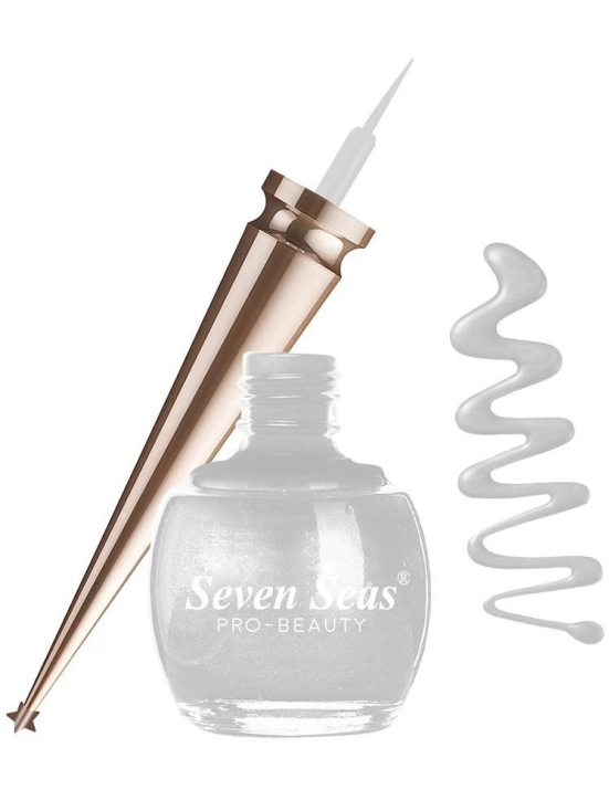 Seven Seas Water Proof | Smudge Proof | Long Lasting Liquid Color Eyeliner(Silver,5ML)