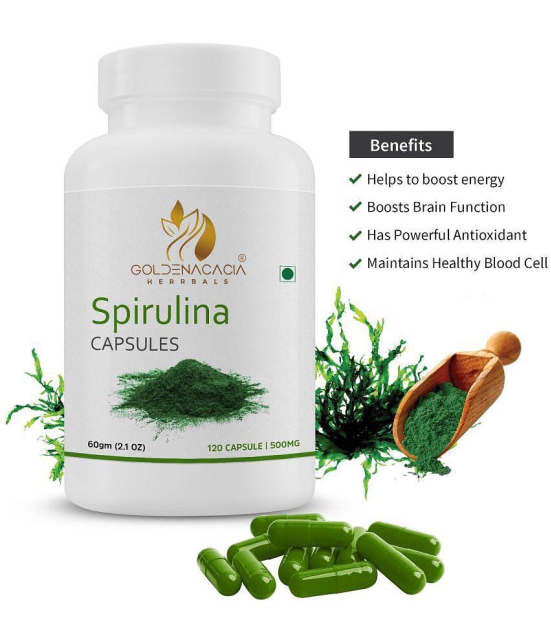 GOLDENACACIA HERRBALS Spirulina 500mg 120 capsules Capsule 1 no.s