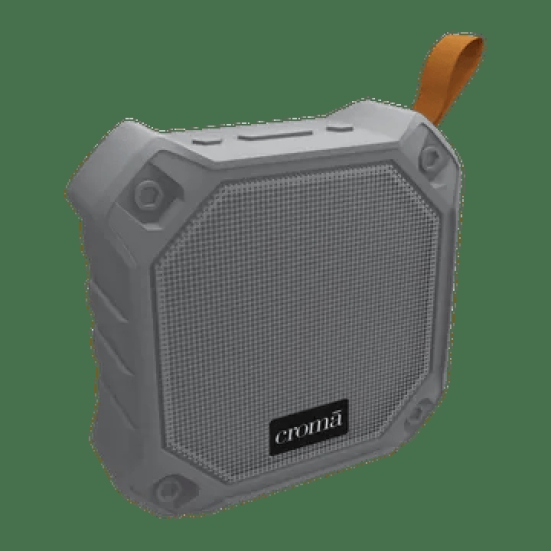 Croma 5W Portable Bluetooth Speaker (Water Proof, 21 Hours Playback Time, True Wireless Stereo Function, Grey)