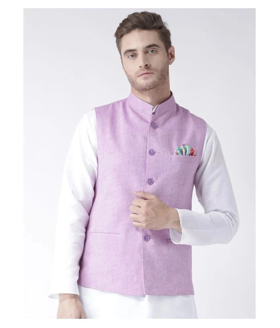 Hangup Purple Linen Nehru Jacket - None