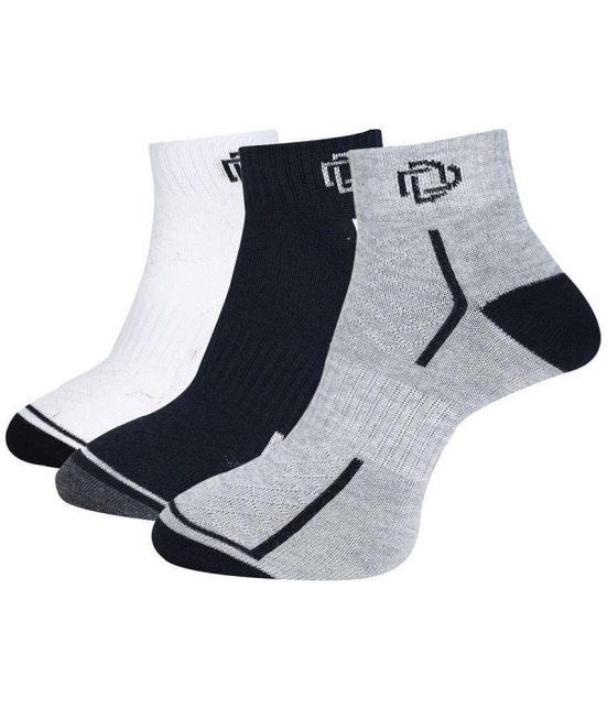 Dollar Cotton Blend Mens Colorblock Black Ankle Length Socks ( Pack of 3 ) - Black