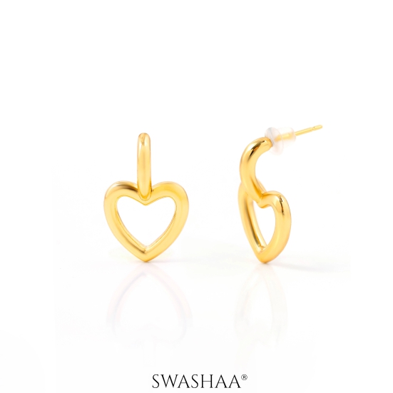 Titus Heart 18K Gold Plated Earrings-Gold