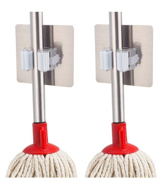 sell4you 2Pcs Magic Sticker Series Self Adhesive Mop and Broom Holder Wall Mounted Multifunction for Home/Kitchen