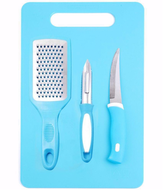 HOMETALES Polypropylene Chopping Pad, Grater, Knife, Peeler, Blue (4U) - Light Blue