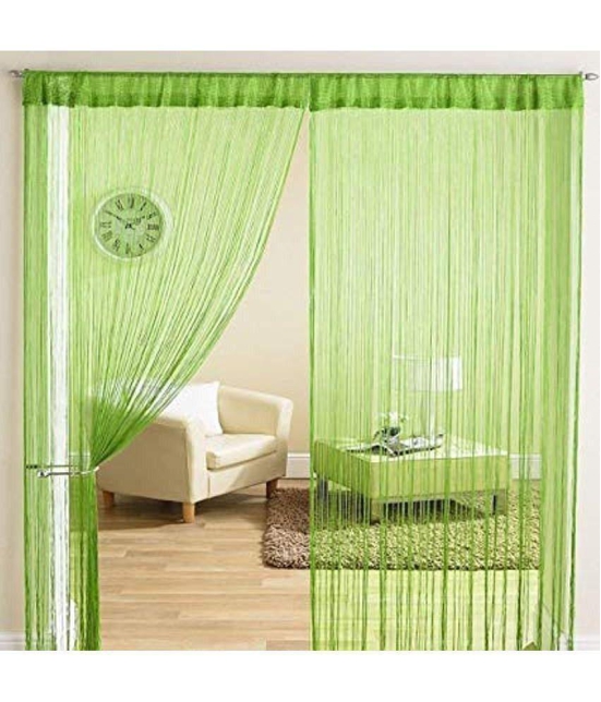 YUTIRITI Solid Semi-Transparent Eyelet Curtain 7 ft Single- Multi - Green