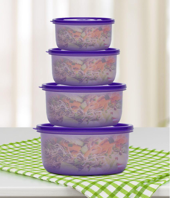 HOMETALES Microvent Multi-purpose Container 1800ml, 1100ml, 680ml, 360ml, Blue (4U) - Purple