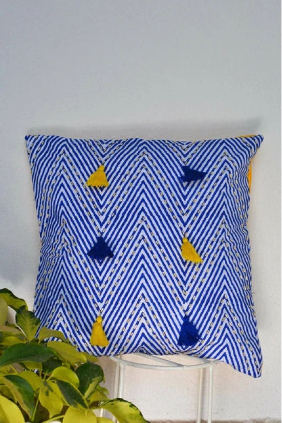 Chevron Beadwork Cushion Cover