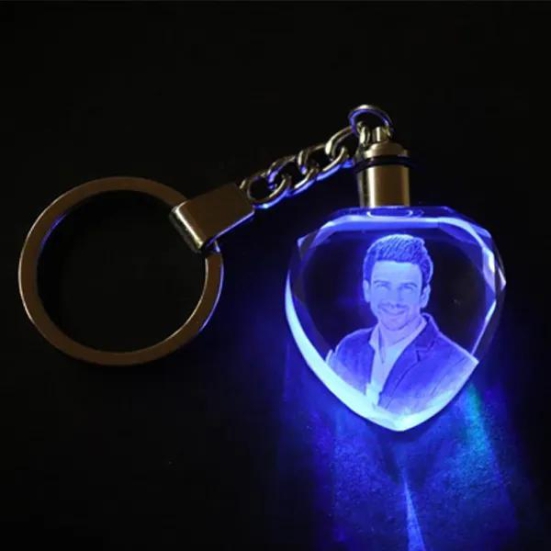 Heart Crystal Keychain-with Multi Color LED