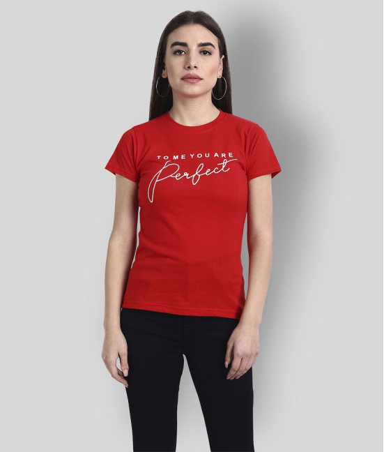 Fabflee Cotton Red T-Shirts - Single - 2XL