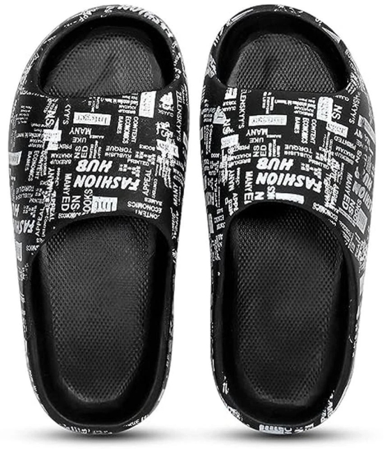 BRUTON Black Mens Slide Flip Flop - None