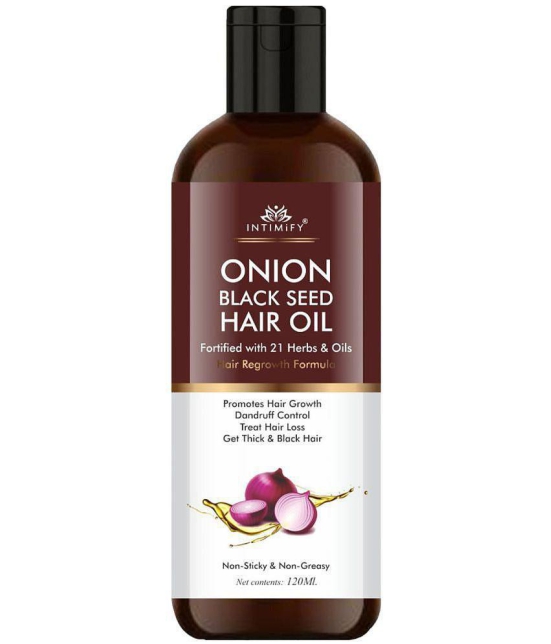 Intimify Onion Black Seed Hair Oil, onion oil, hair onion oil, herbal onion oil, hair growth oil, hair fall oil, 120 ml