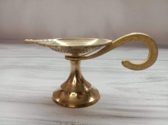 VRINDA METAL ART Brass Diya With Stand  Deepak