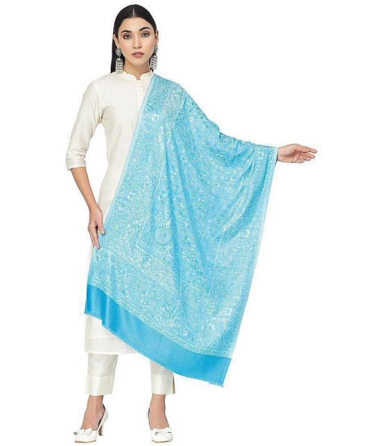 Anekaant Blue Self Design Shawl - ( Pack of 1 ) - Blue