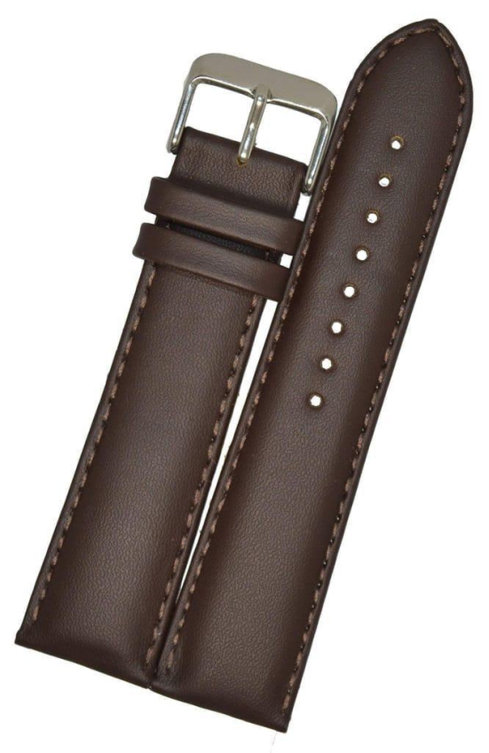 Exelent 22mm Plain Padded Ogive Tip Leather Watch Strap/Watch Band for Men Women Dark Brown
