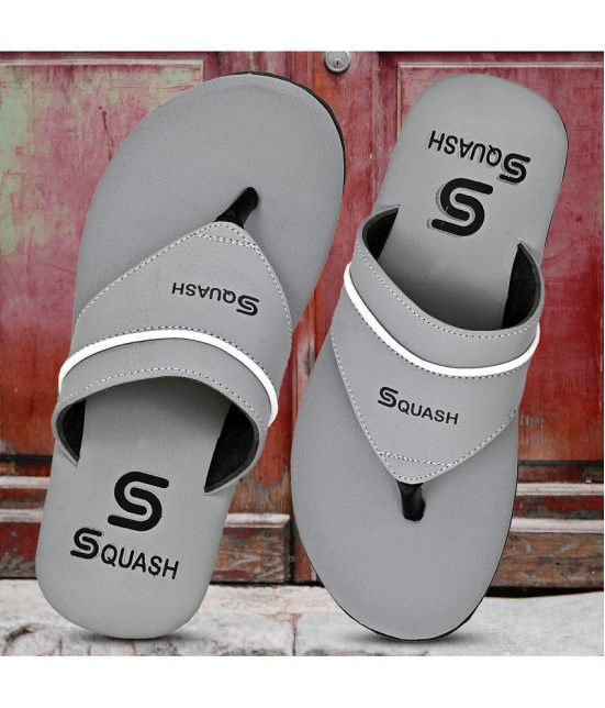 Squash - Grey Men's Thong Flip Flop - None