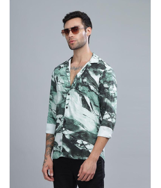 Paul Street Rayon Slim Fit Printed Full Sleeves Mens Casual Shirt - Green ( Pack of 1 ) - None