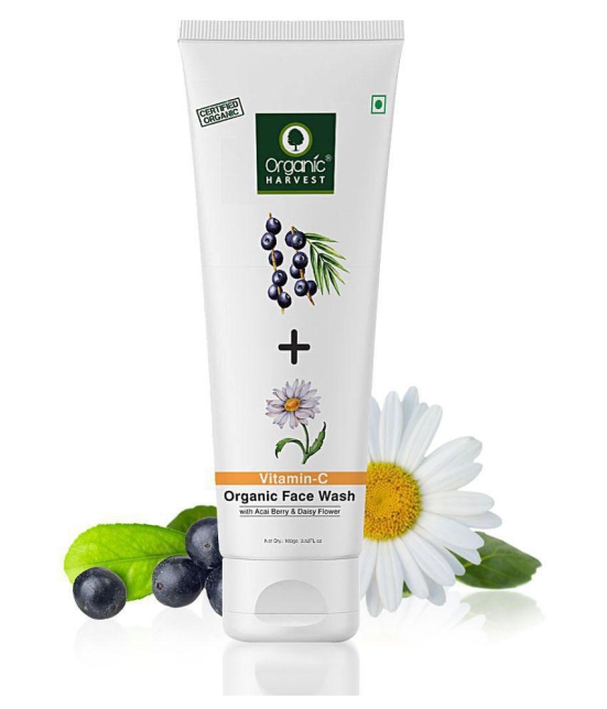 Organic Harvest Skin Illuminate Vitamin-C Face Wash for Glowing Skin, Infused With Acai Berry and Daisy Flower - 100gm