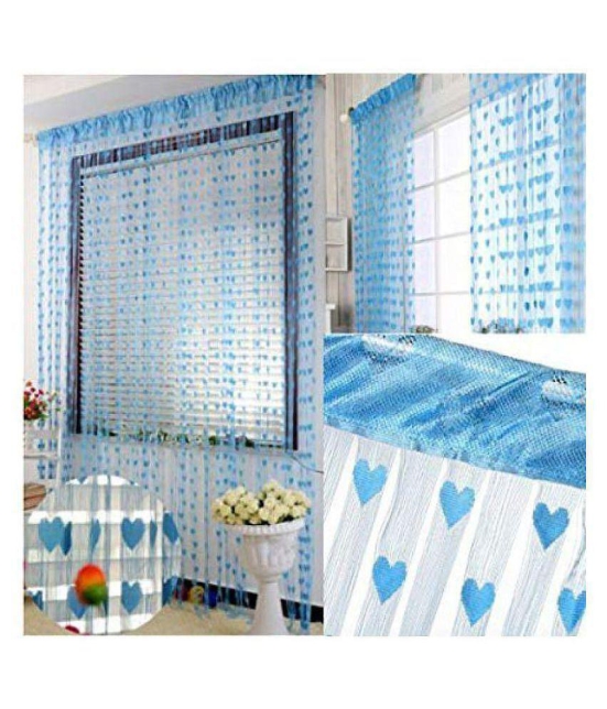 YUTIRITI Set of 2 Window Heart String Curtain - Blue