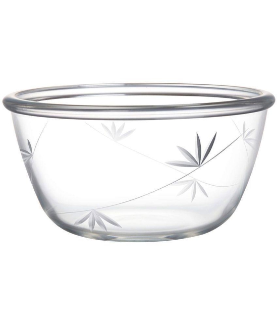 Treo By Milton 1500 Handcrafted Designer Bowl, 1470 ml, Floral | Microwave Safe | Oven Safe | Dishwasher Safe | Freezer Safe | Food Grade | Serving | Salad - Transparent