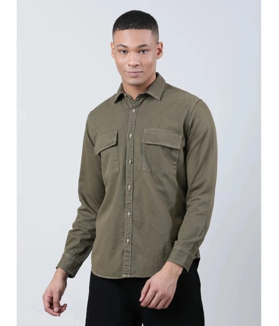 Bene Kleed 100% Cotton Regular Fit Solids Full Sleeves Mens Casual Shirt - Olive ( Pack of 1 ) - None